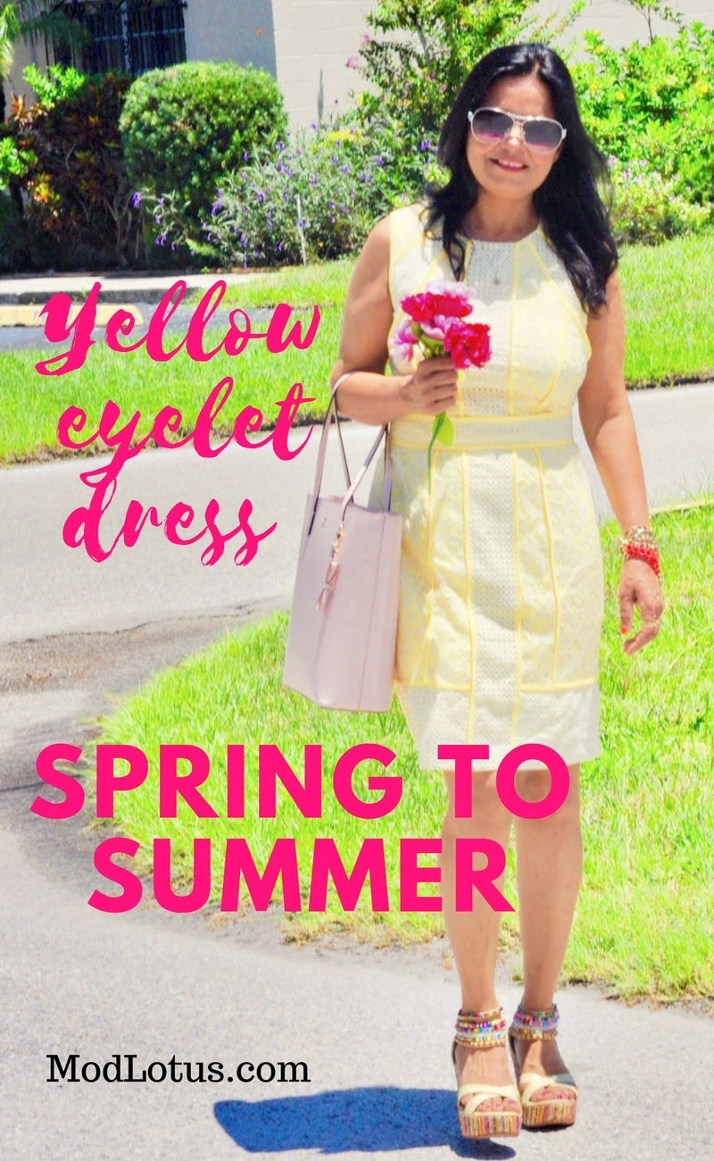Yellow eyelet dress - spring to summer